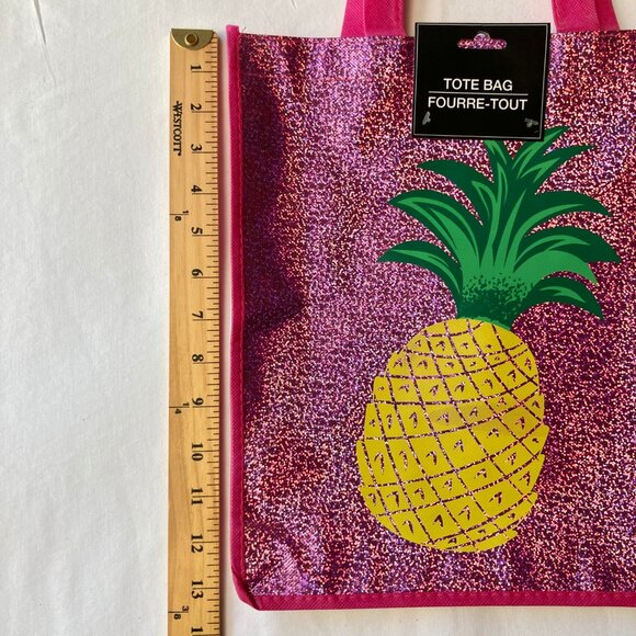 2 Flamingo Pineapple Tote Bags Shopper Reusable Shopping Bag Beach Tropical - Picture 12 of 13
